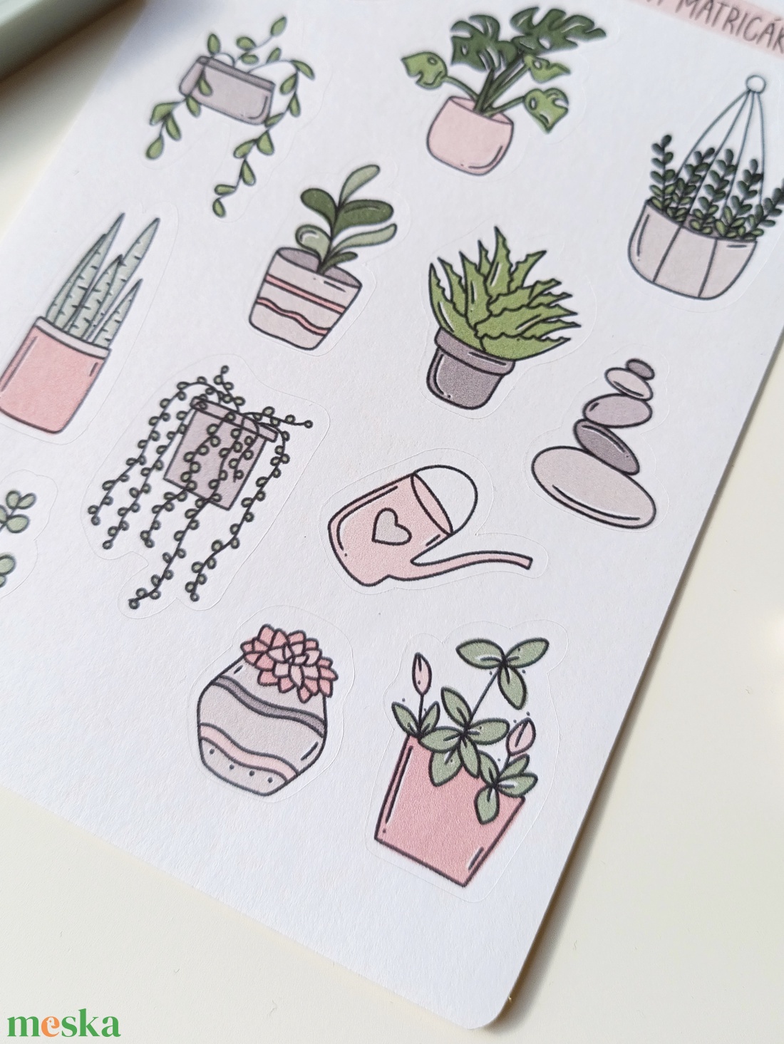 Matricaív - szobanövény - otthon & életmód - papír, írószer - matrica, matrica csomag - Meska.hu