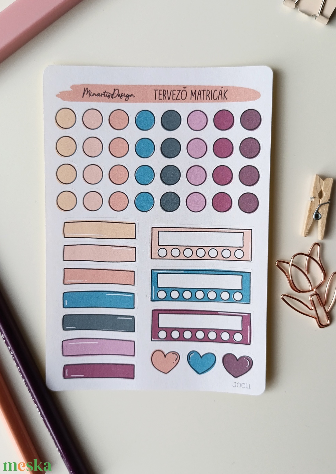 tervező matricák matricaív lila kék- 0011 - otthon & életmód - papír, írószer - matrica, matrica csomag - Meska.hu