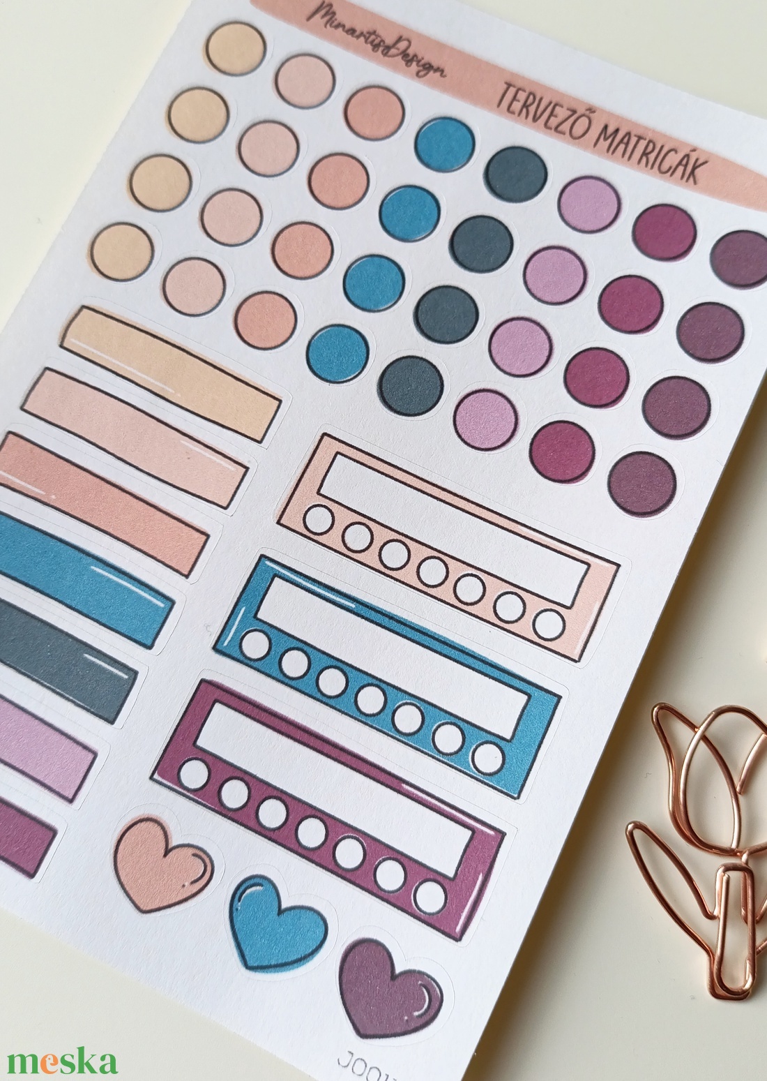 tervező matricák matricaív lila kék- 0011 - otthon & életmód - papír, írószer - matrica, matrica csomag - Meska.hu
