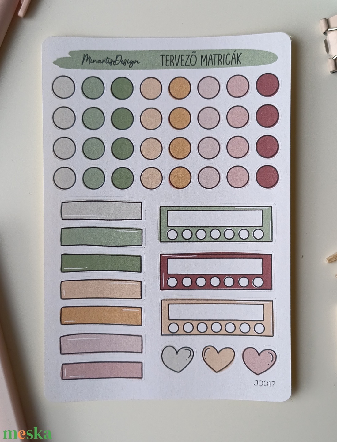 tervező matricák matricaív zöld bordó- 0017 - otthon & életmód - papír, írószer - matrica, matrica csomag - Meska.hu