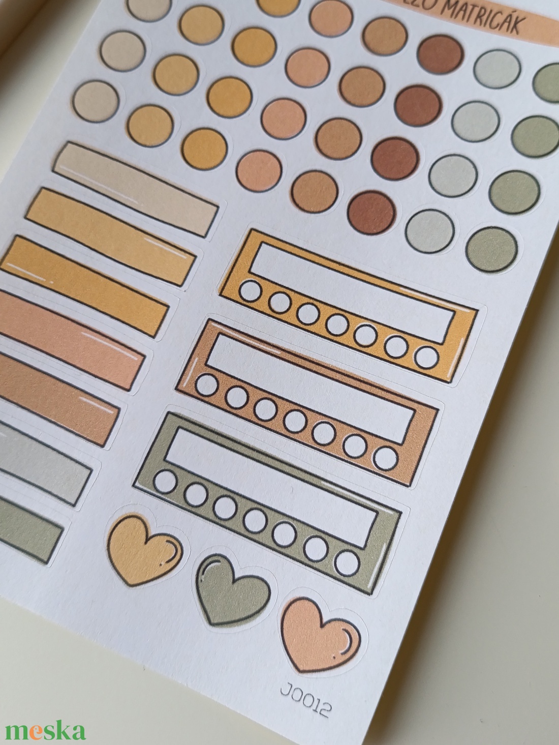 tervező matricák matricaív sárga barna- 0012 - otthon & életmód - papír, írószer - matrica, matrica csomag - Meska.hu