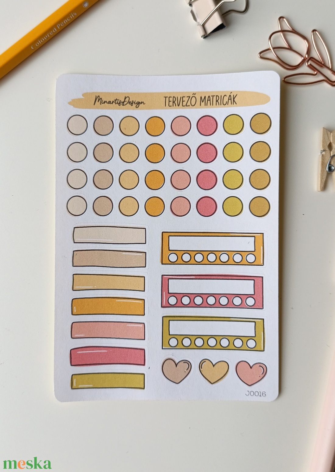 tervező matricák matricaív sárga, zöld- 0016 - otthon & életmód - papír, írószer - matrica, matrica csomag - Meska.hu