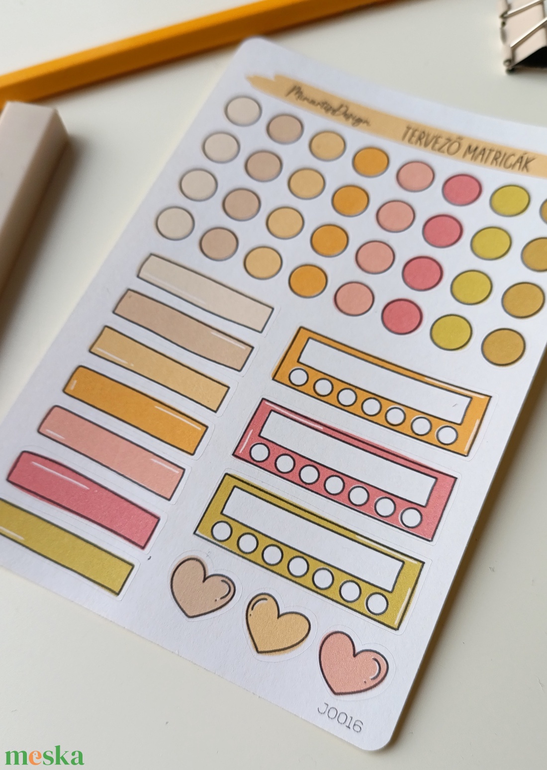 tervező matricák matricaív sárga, zöld- 0016 - otthon & életmód - papír, írószer - matrica, matrica csomag - Meska.hu