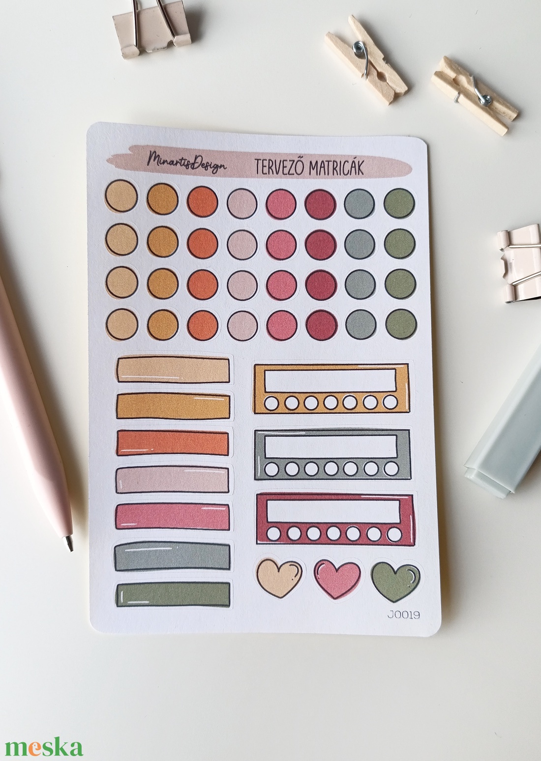 tervező matricák matricaív pink zöld sárga- 0019 - otthon & életmód - papír, írószer - matrica, matrica csomag - Meska.hu