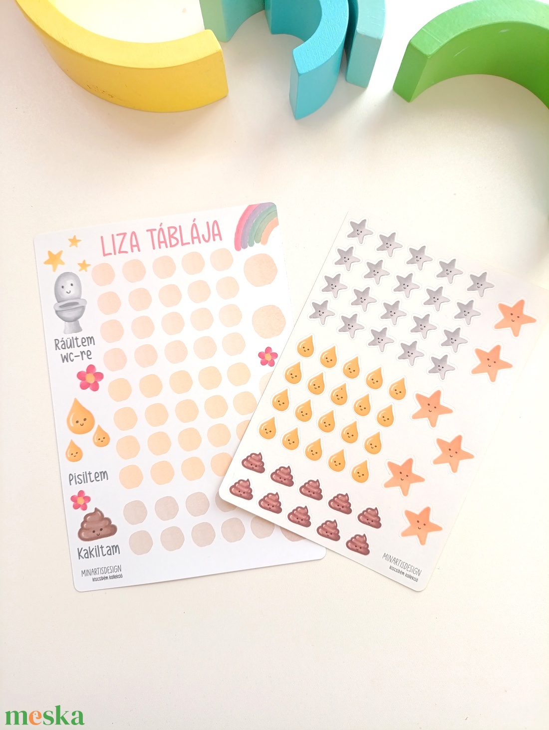 Szobatisztaságot segítő matricás lap - otthon & életmód - papír, írószer - matrica, matrica csomag - Meska.hu