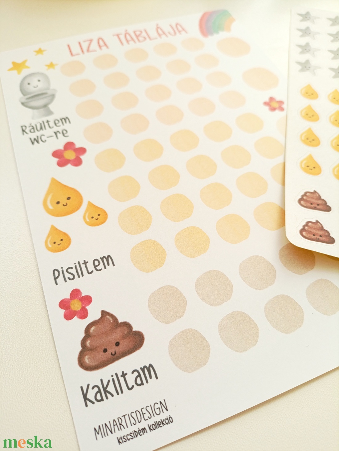 Szobatisztaságot segítő matricás lap - otthon & életmód - papír, írószer - matrica, matrica csomag - Meska.hu