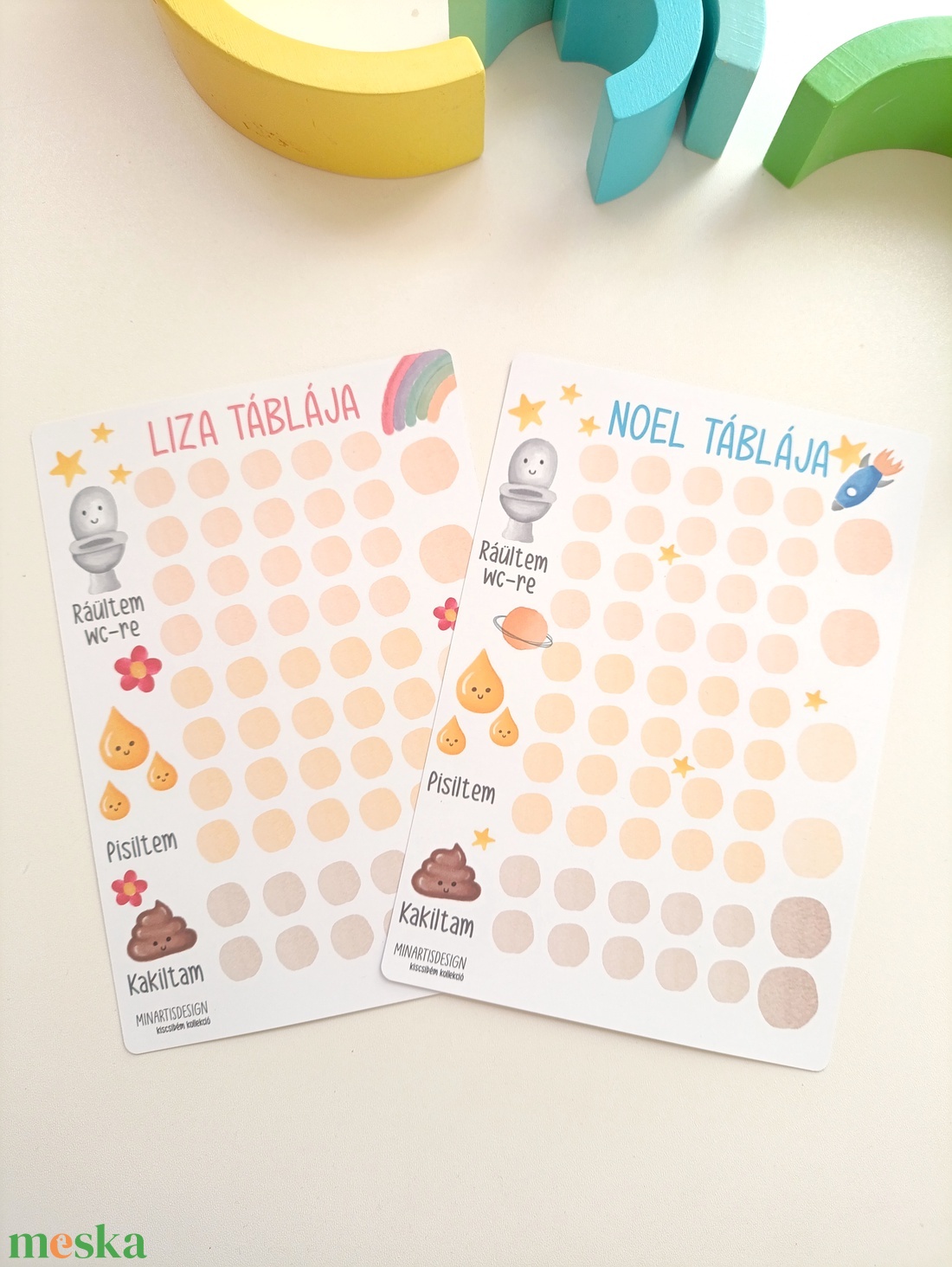 Szobatisztaságot segítő matricás lap - otthon & életmód - papír, írószer - matrica, matrica csomag - Meska.hu