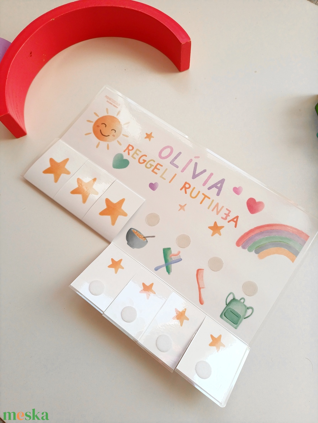 Reggeli rutintábla - névvel - játék & sport - készségfejlesztő és logikai játék - oktató játékok - Meska.hu