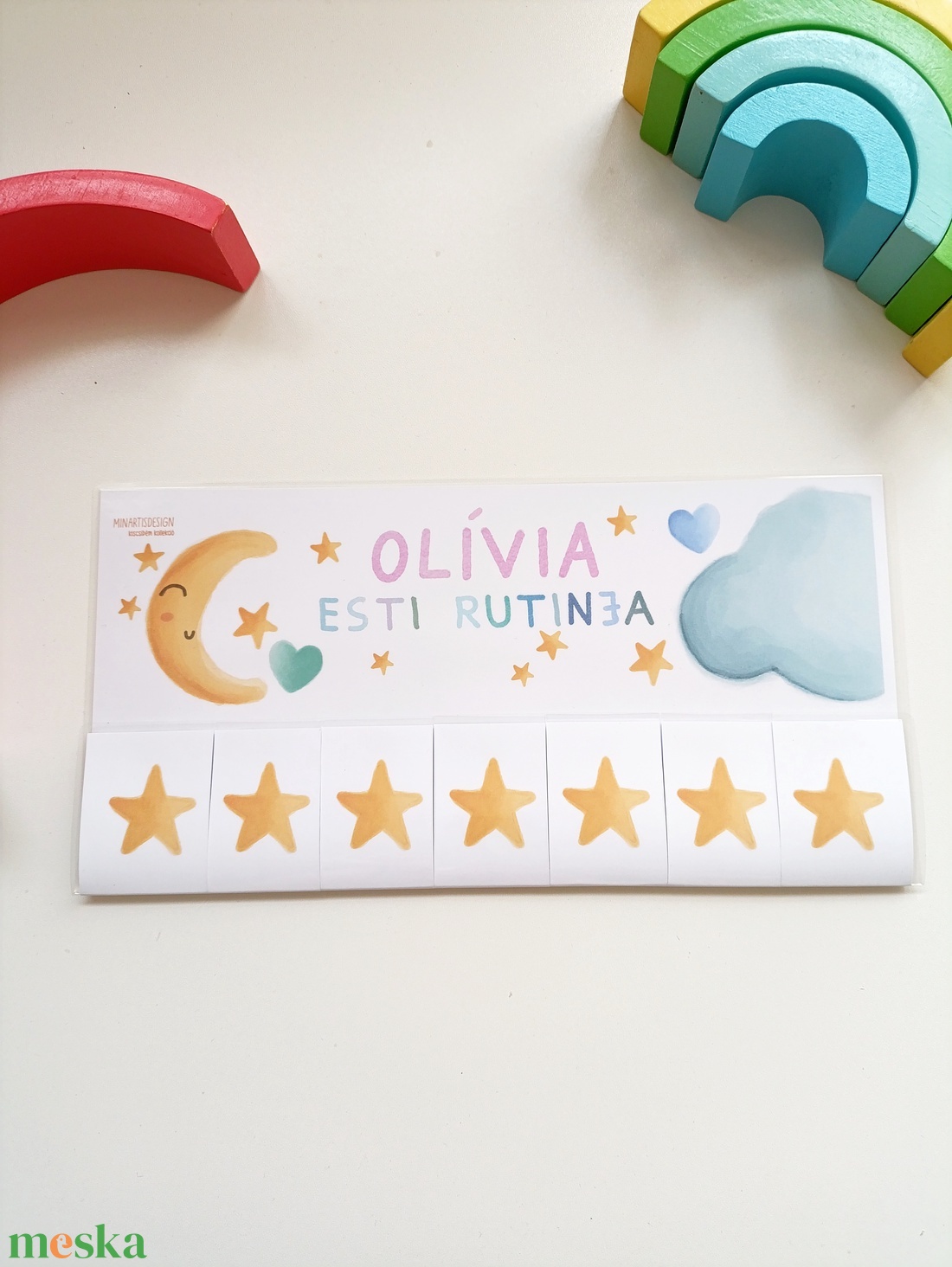 Esti rutintábla - névvel - játék & sport - készségfejlesztő és logikai játék - oktató játékok - Meska.hu