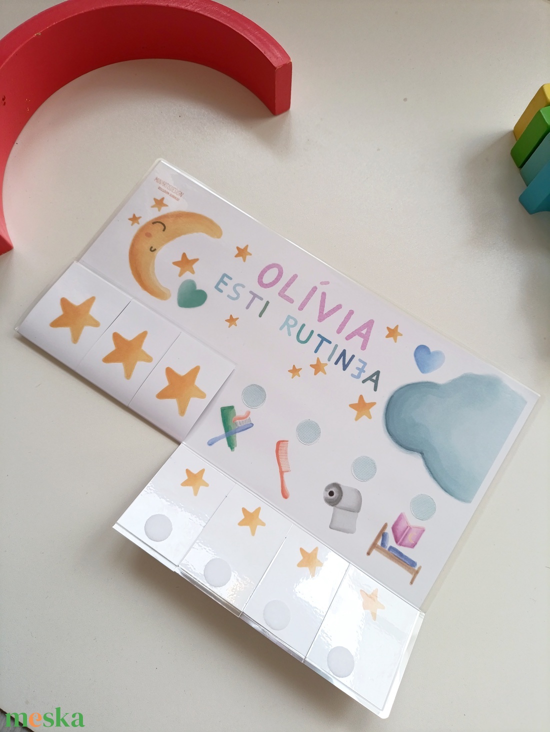 Esti rutintábla - névvel - játék & sport - készségfejlesztő és logikai játék - oktató játékok - Meska.hu