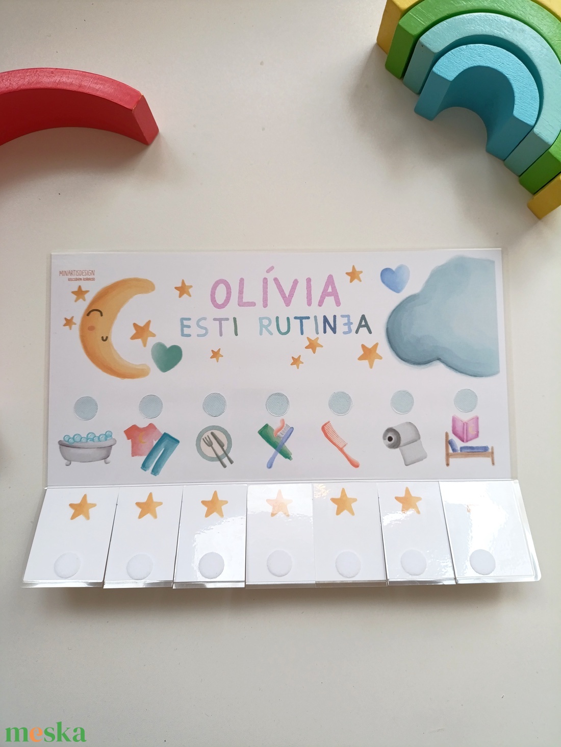 Esti rutintábla - névvel - játék & sport - készségfejlesztő és logikai játék - oktató játékok - Meska.hu
