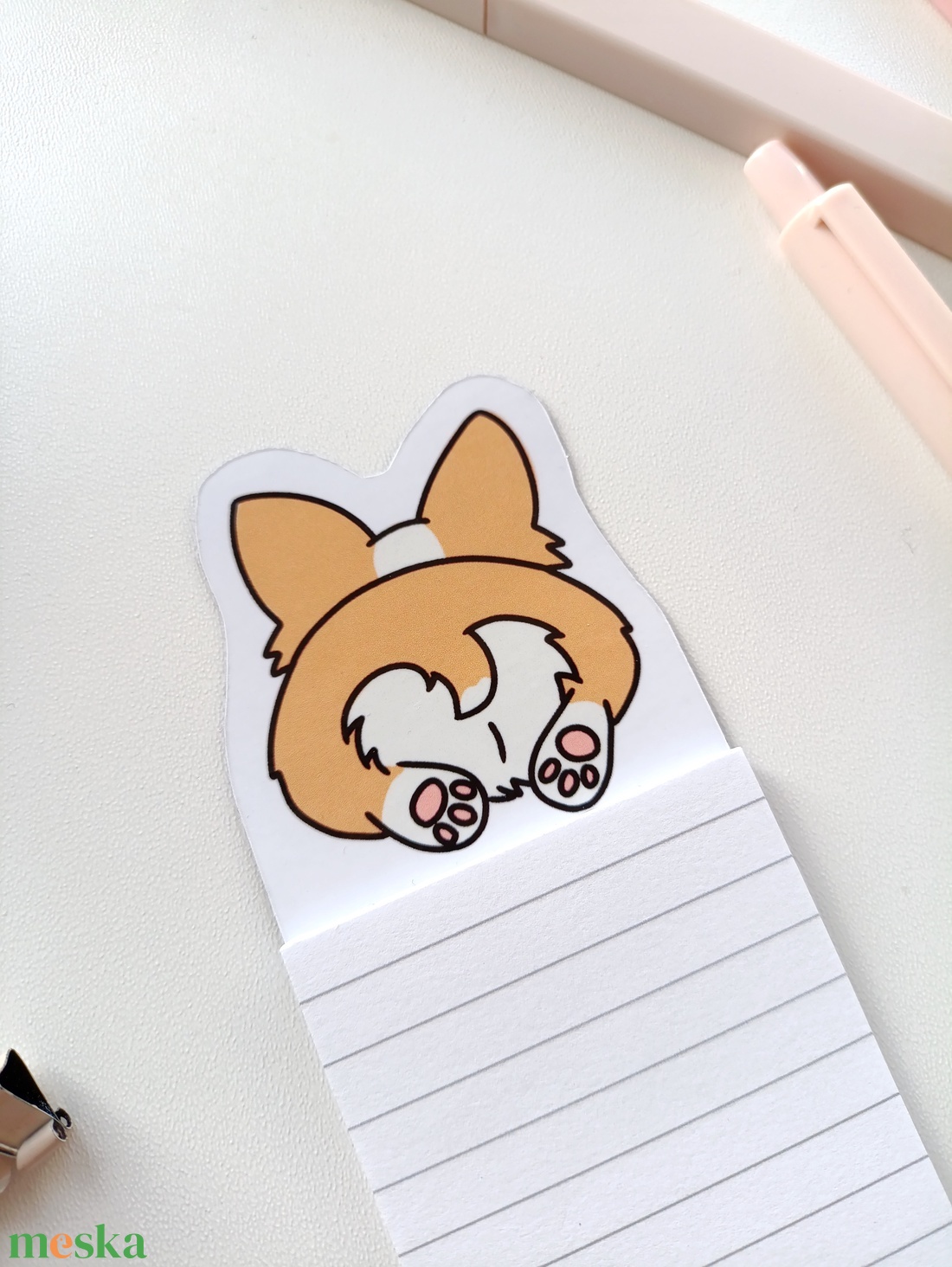 Cuki corgis mágneses mini jegyzettömb  - otthon & életmód - papír, írószer - jegyzetfüzet & napló - Meska.hu