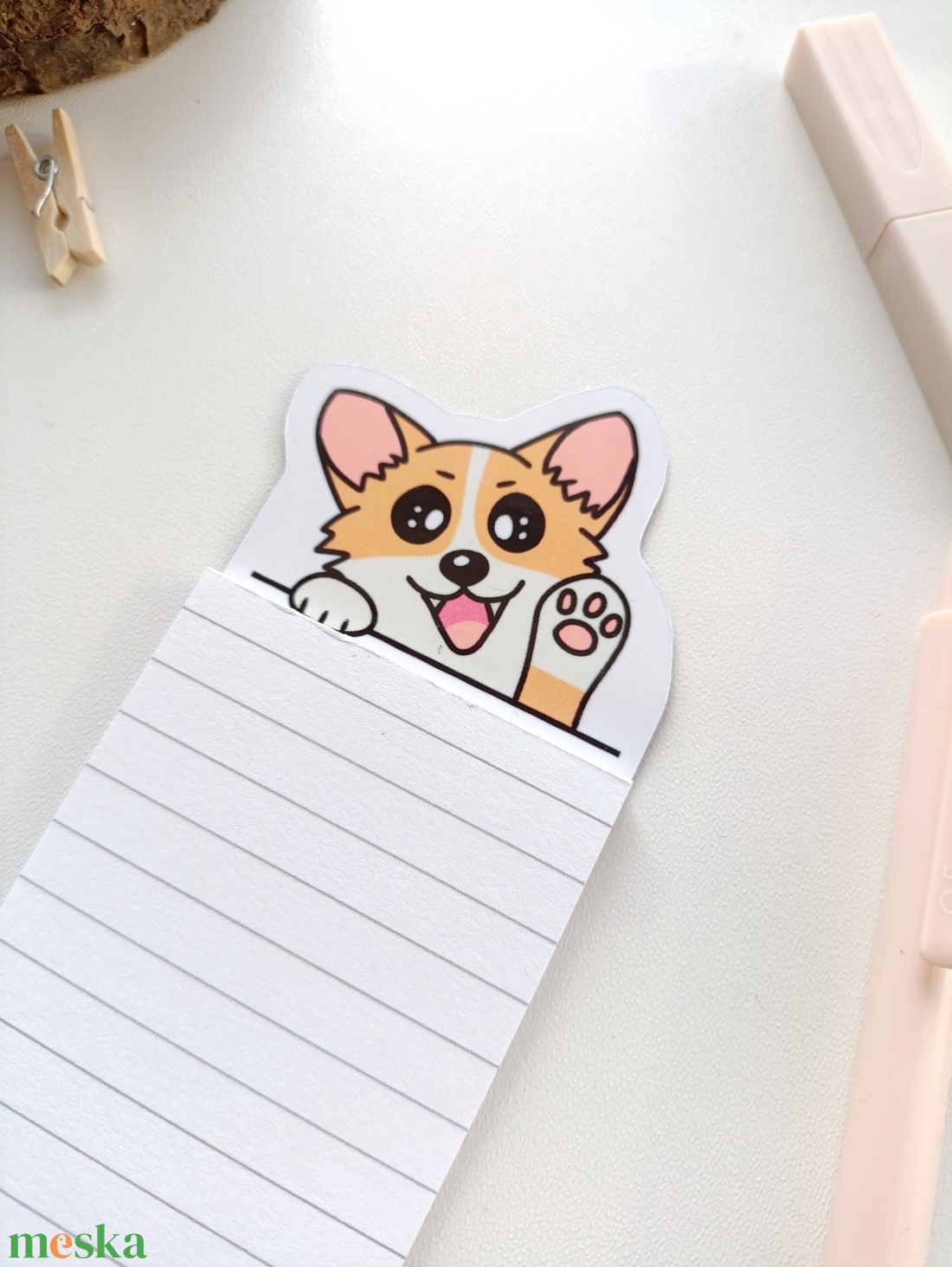 Cuki corgis mágneses mini jegyzettömb  - otthon & életmód - papír, írószer - jegyzetfüzet & napló - Meska.hu