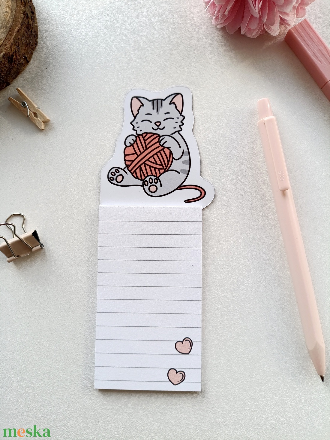 Cuki cicás mágneses mini jegyzettömb  - otthon & életmód - papír, írószer - jegyzetfüzet & napló - Meska.hu