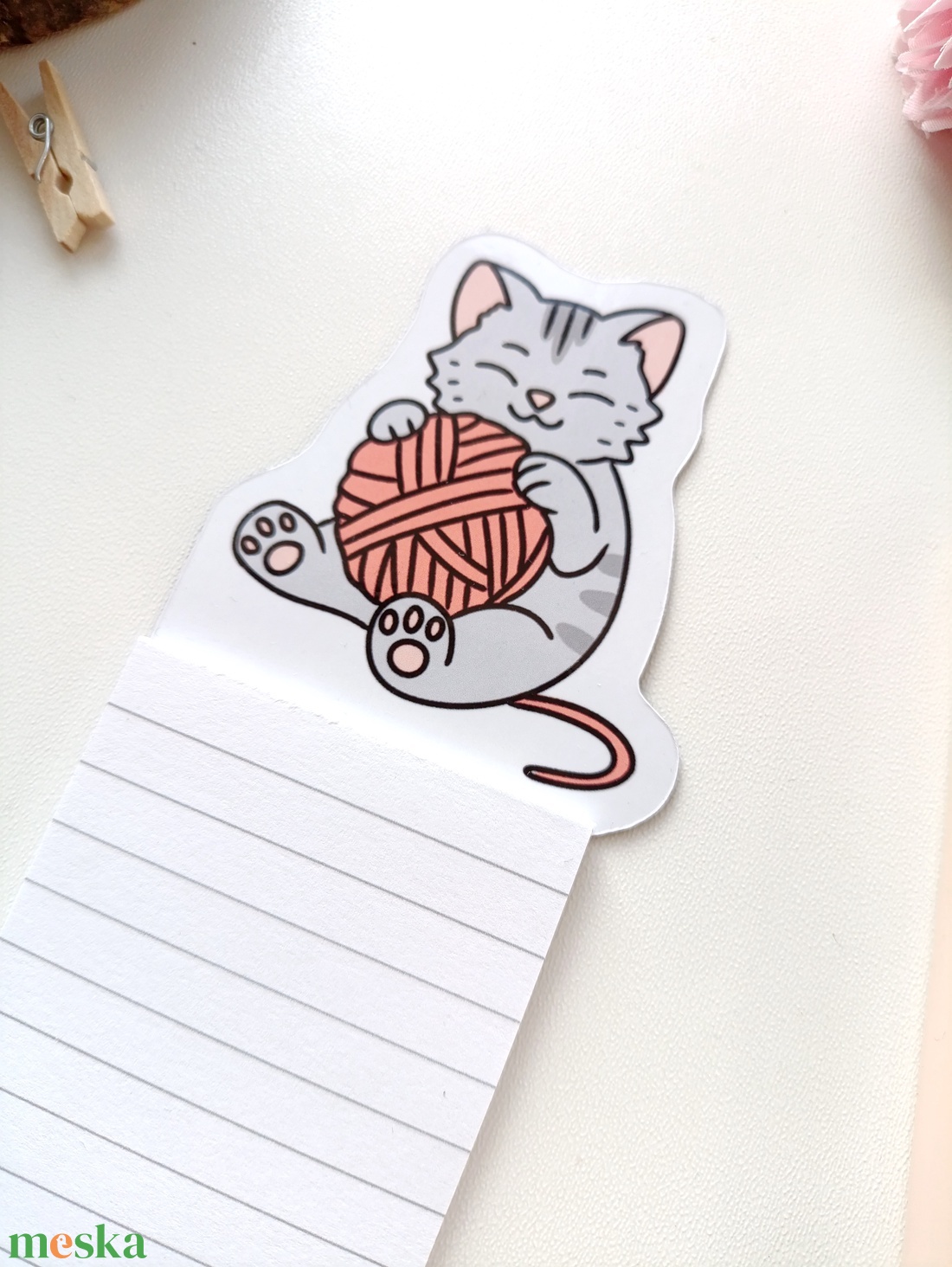 Cuki cicás mágneses mini jegyzettömb  - otthon & életmód - papír, írószer - jegyzetfüzet & napló - Meska.hu