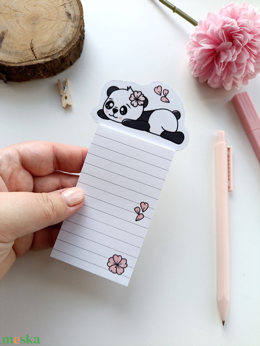 Cuki pandás mágneses mini jegyzettömb  - otthon & életmód - papír, írószer - jegyzetfüzet & napló - Meska.hu