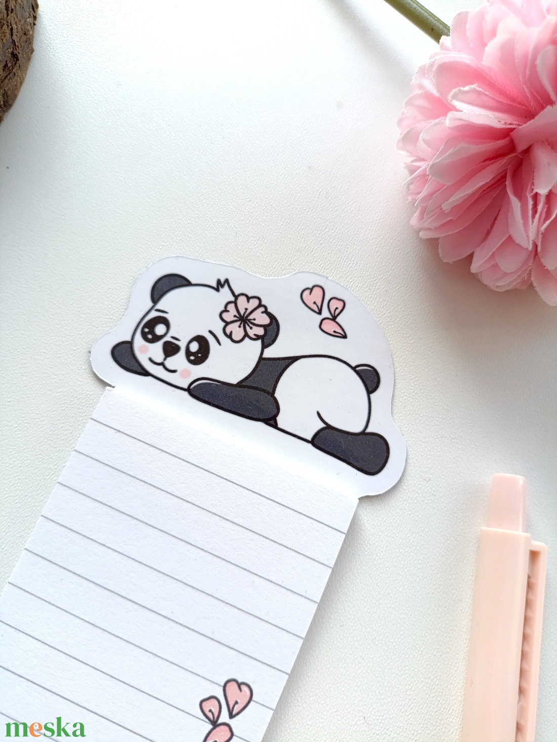 Cuki pandás mágneses mini jegyzettömb  - otthon & életmód - papír, írószer - jegyzetfüzet & napló - Meska.hu