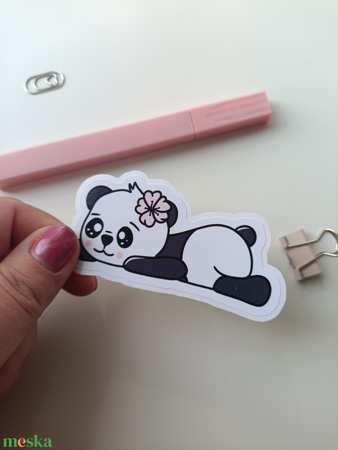 Panda matrica - otthon & életmód - papír, írószer - matrica, matrica csomag - Meska.hu
