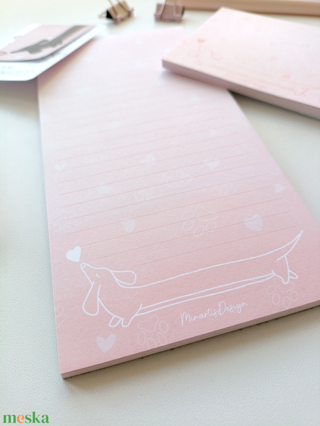 Rózsaszin tacskó jegyzettömb - otthon & életmód - papír, írószer - jegyzetfüzet & napló - Meska.hu