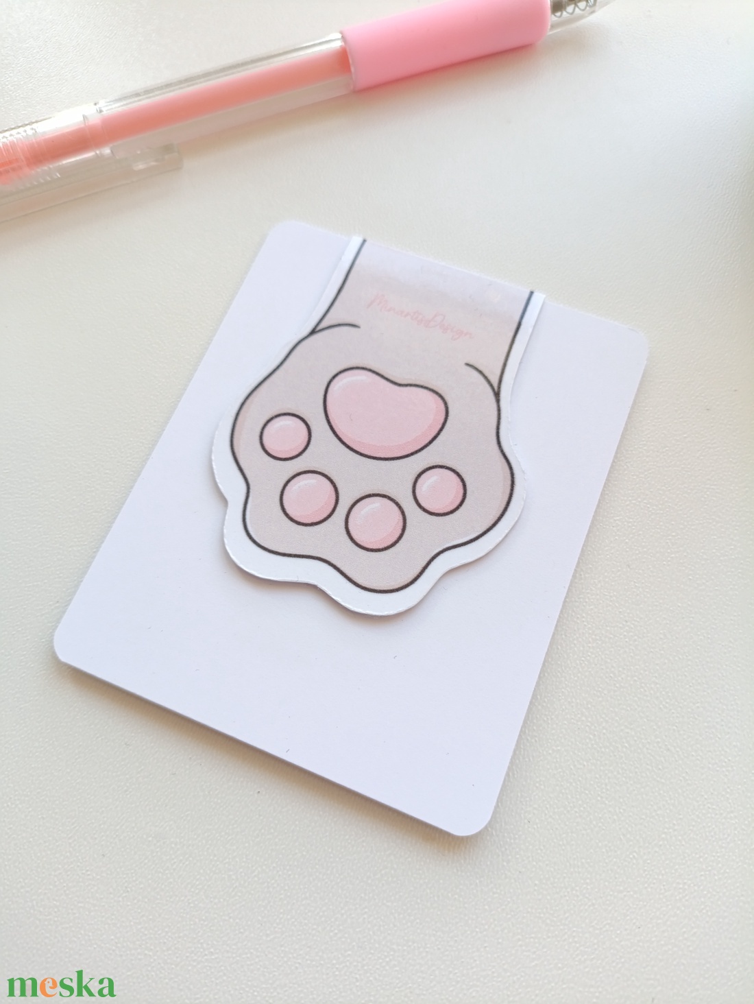 mágneses könyvjelző - cica mancs - könyv & zene - könyvjelző - Meska.hu