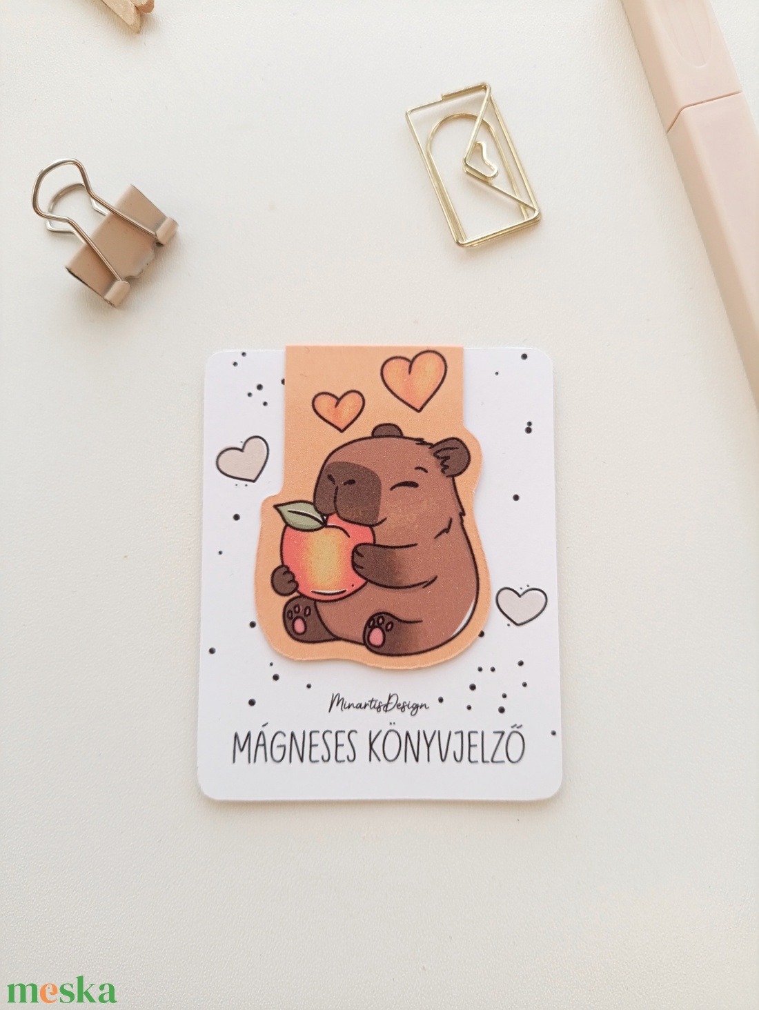 mágneses könyvjelző - kapibara - könyv & zene - könyvjelző - Meska.hu