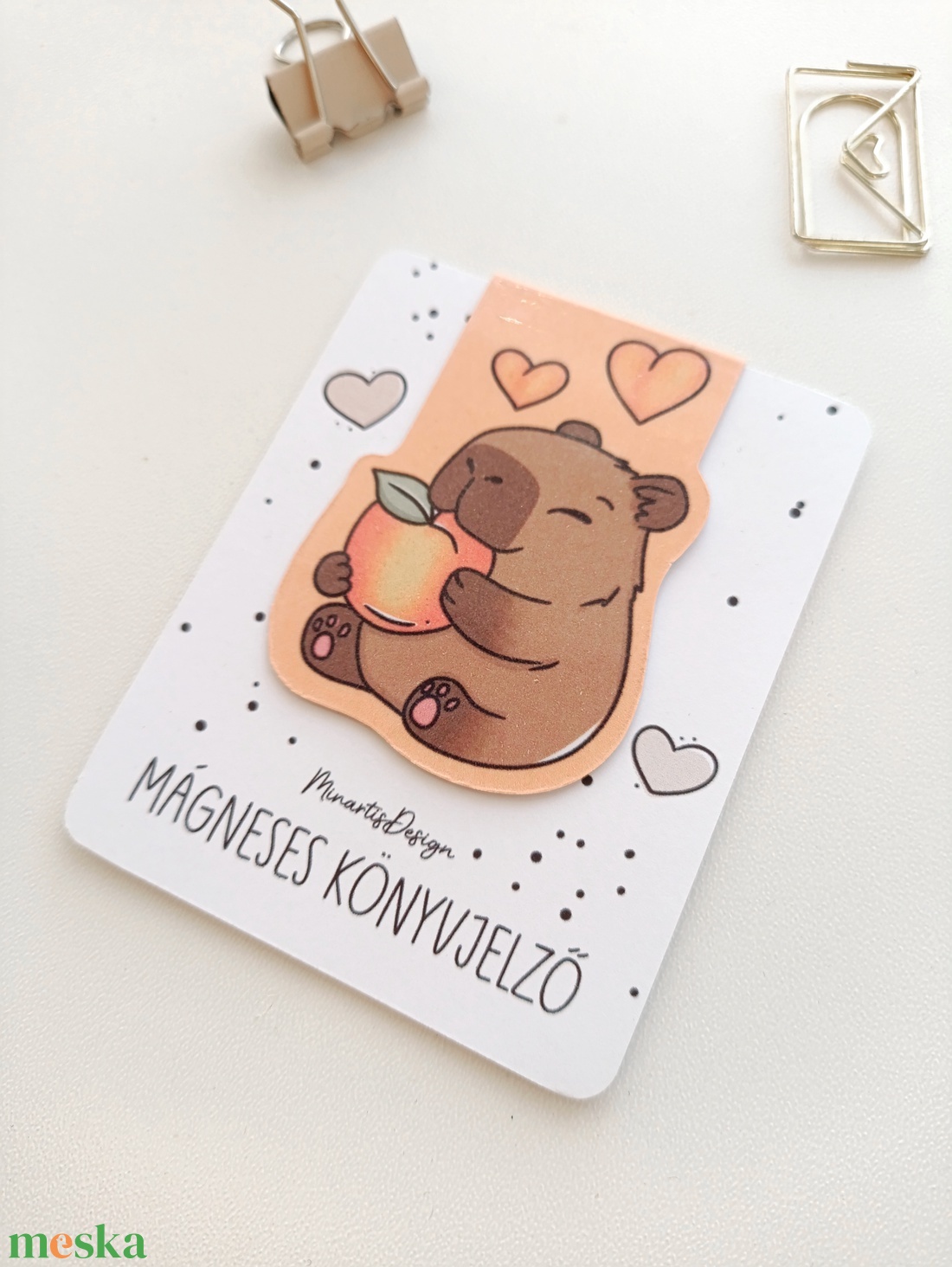 mágneses könyvjelző - kapibara - könyv & zene - könyvjelző - Meska.hu