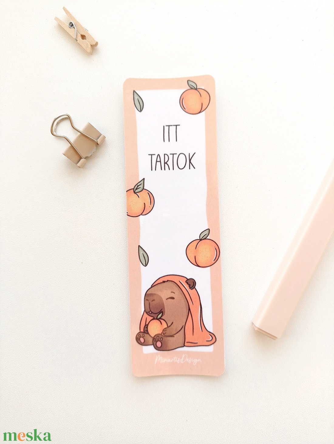 Kapibara itt tartok könyvjelző - könyv & zene - könyvjelző - Meska.hu