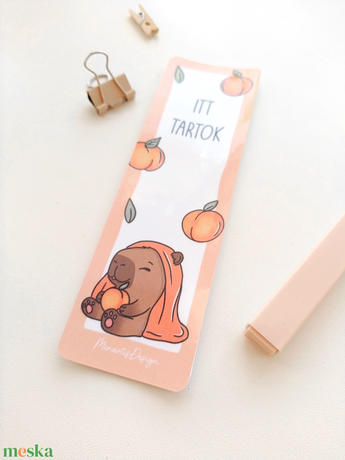 Kapibara itt tartok könyvjelző - könyv & zene - könyvjelző - Meska.hu