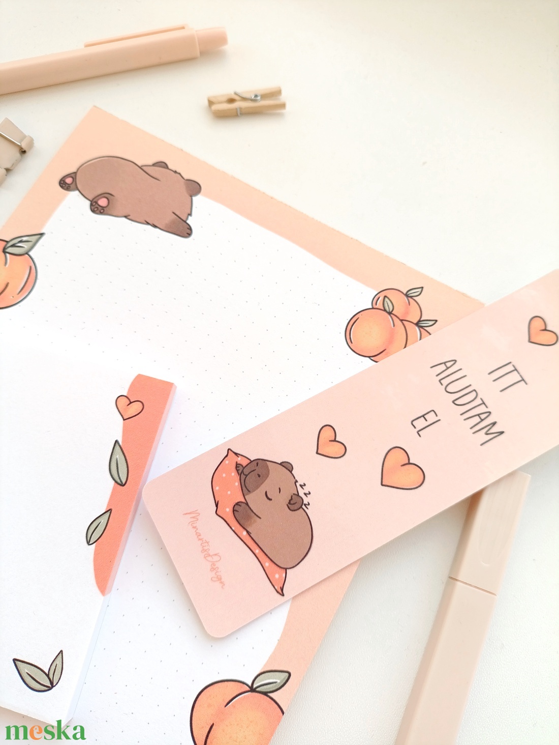 Kapibara jegyzettömb szett és könyvjelző - otthon & életmód - papír, írószer - jegyzetfüzet & napló - Meska.hu