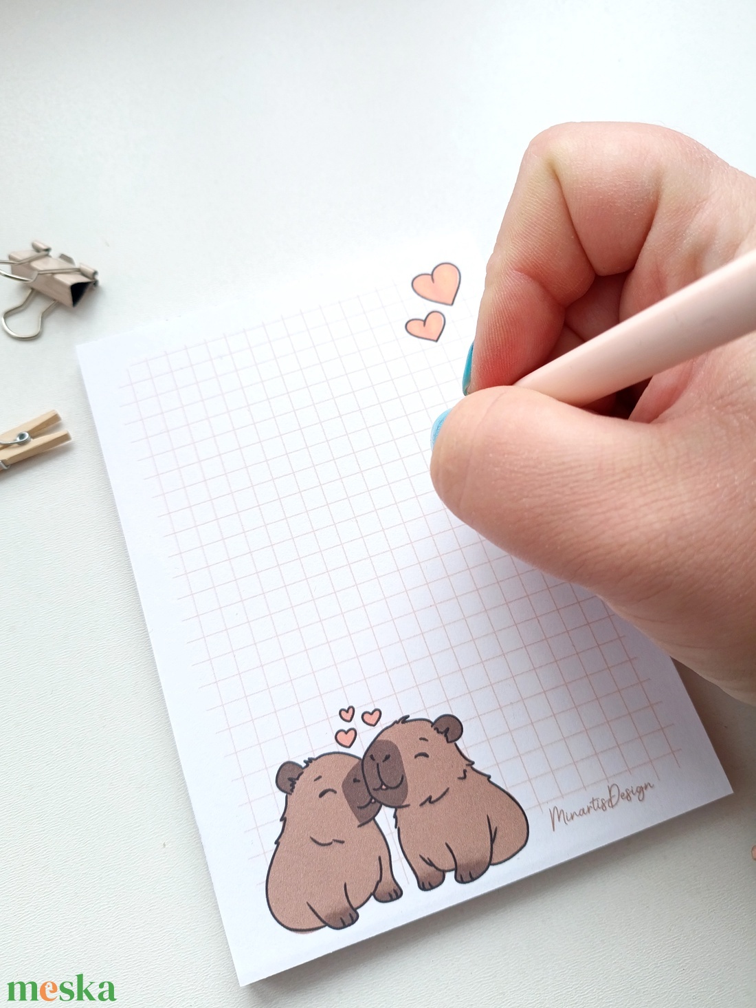 A6-os  szerelmes kapibara jegyzettömb  - otthon & életmód - papír, írószer - jegyzetfüzet & napló - Meska.hu