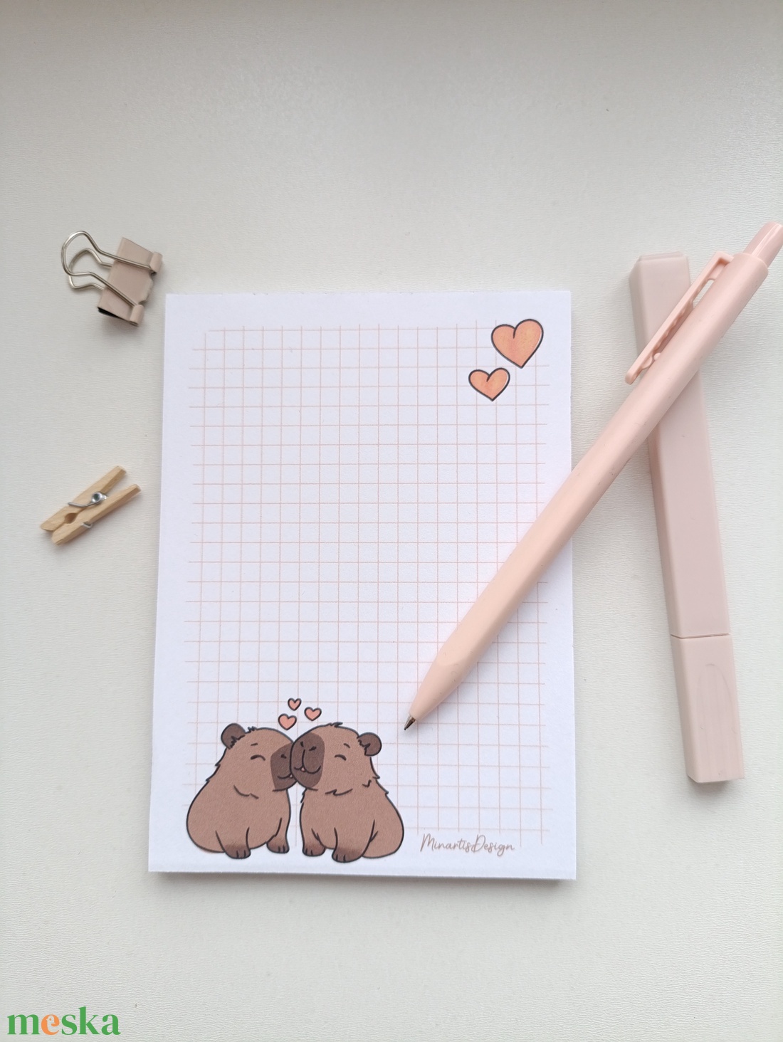 A6-os  szerelmes kapibara jegyzettömb  - otthon & életmód - papír, írószer - jegyzetfüzet & napló - Meska.hu