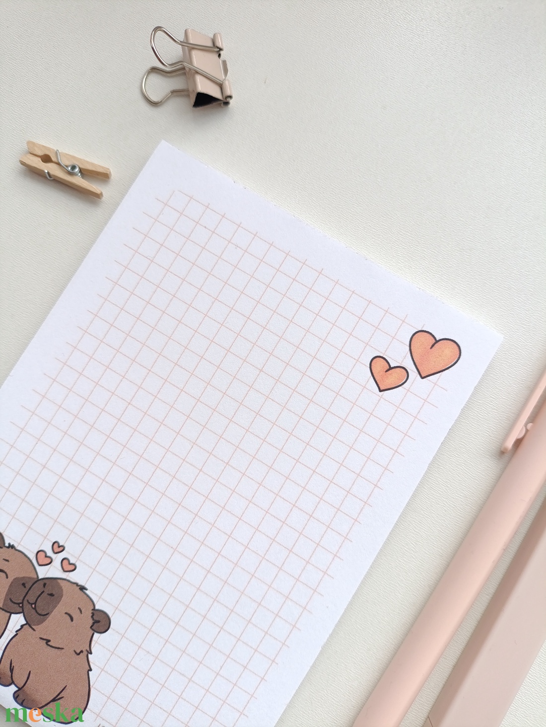 A6-os  szerelmes kapibara jegyzettömb  - otthon & életmód - papír, írószer - jegyzetfüzet & napló - Meska.hu