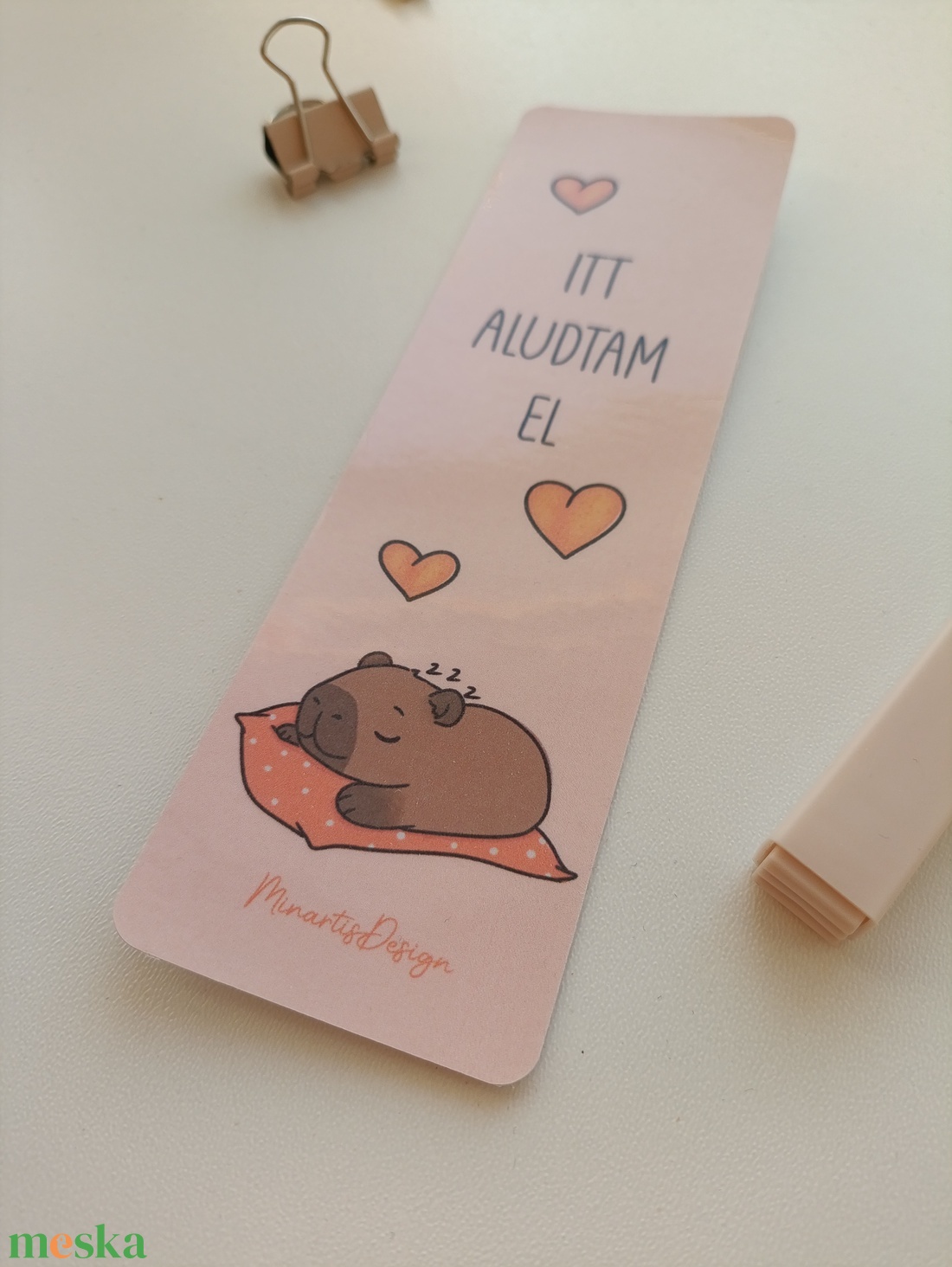 Kapibara itt aludtam el könyvjelző - könyv & zene - könyvjelző - Meska.hu