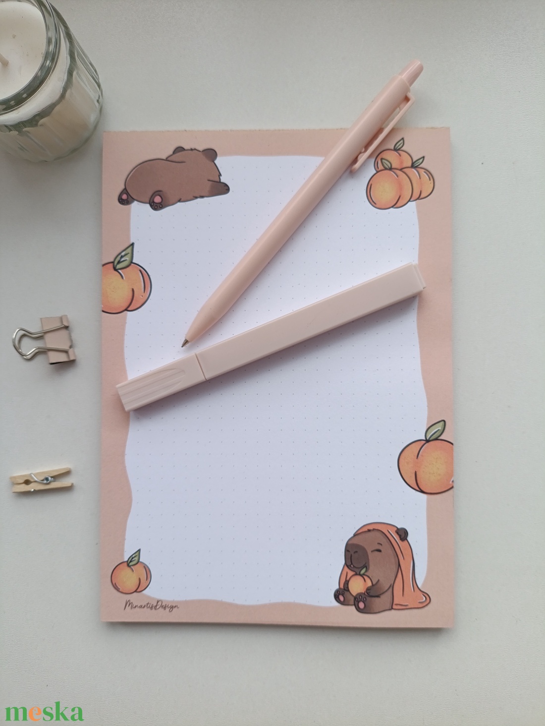 A5 jegyzettömb kapibara grafikával 25 lap / 50 lap - otthon & életmód - papír, írószer - jegyzetfüzet & napló - Meska.hu