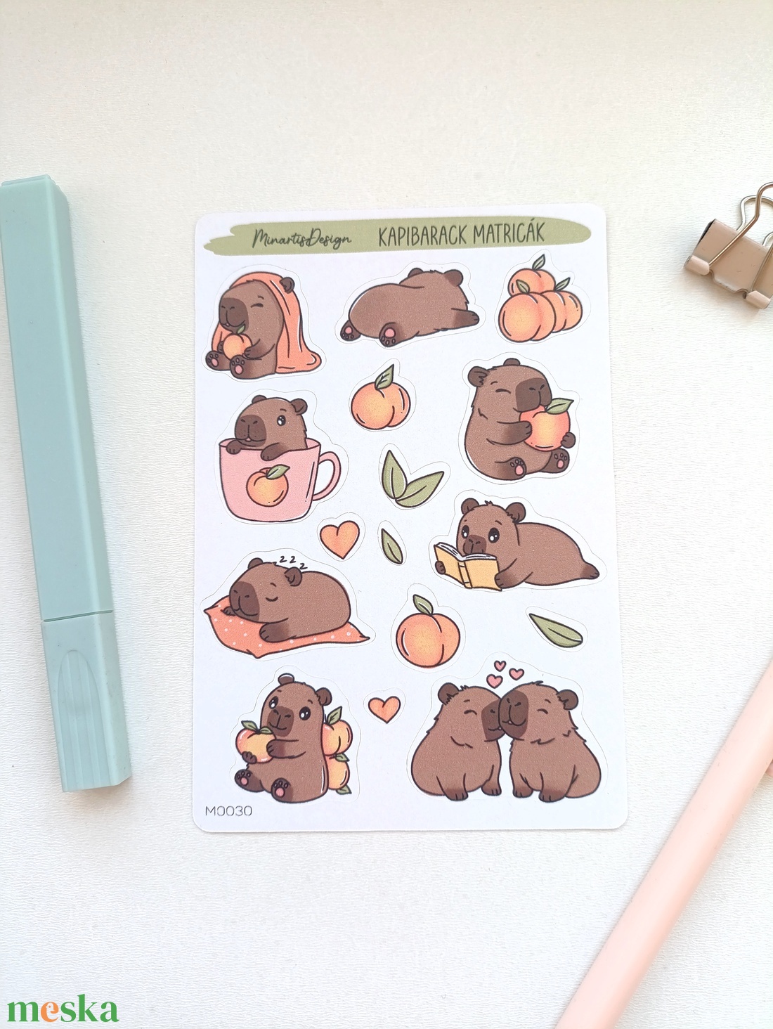 Matricaív - kapibara kapibarackok  - otthon & életmód - papír, írószer - matrica, matrica csomag - Meska.hu