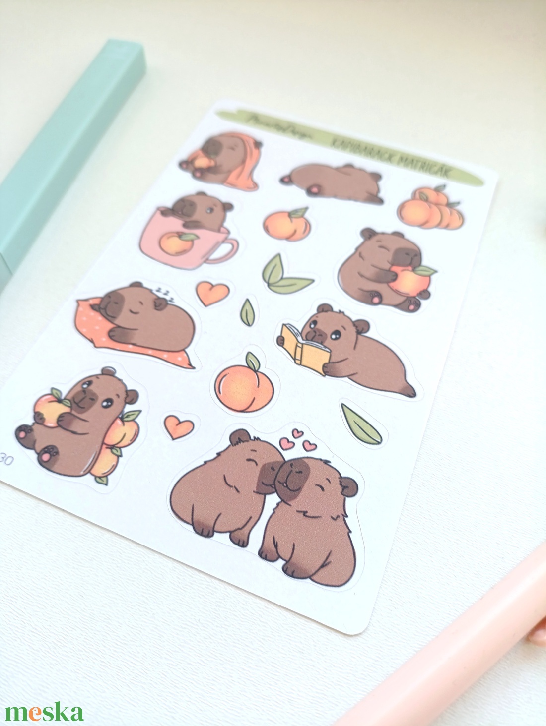 Matricaív - kapibara kapibarackok  - otthon & életmód - papír, írószer - matrica, matrica csomag - Meska.hu