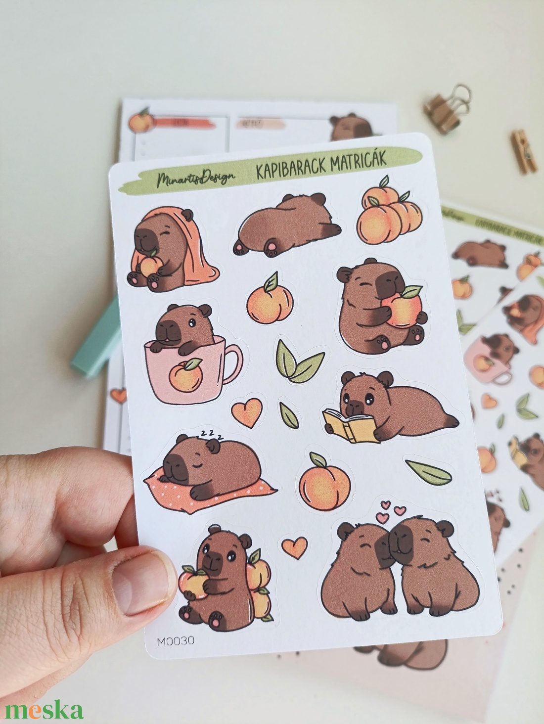 Matricaív - kapibara kapibarackok  - otthon & életmód - papír, írószer - matrica, matrica csomag - Meska.hu