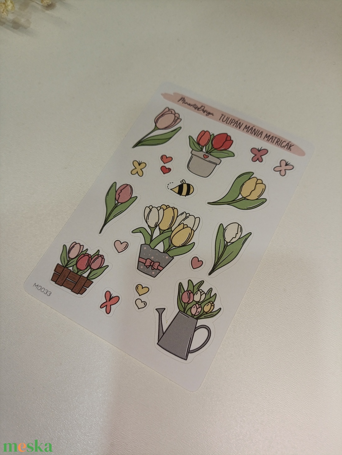 Matricaív - tavaszi tulipán matricák - otthon & életmód - papír, írószer - matrica, matrica csomag - Meska.hu