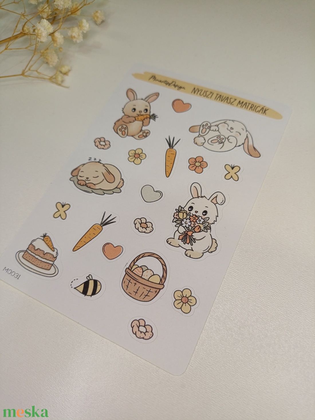 Matricaív - nyuszis húsvét matricák - otthon & életmód - papír, írószer - matrica, matrica csomag - Meska.hu