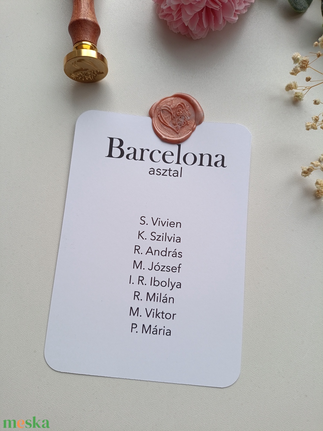 Esküvői ülésrend viaszpecséttel - esküvő - meghívó & kártya - ültetési rend - Meska.hu