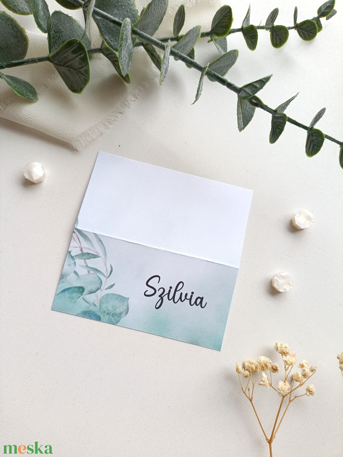 Esküvői ültető kártya eucaliptus - esküvő - meghívó & kártya - ültetési rend - Meska.hu