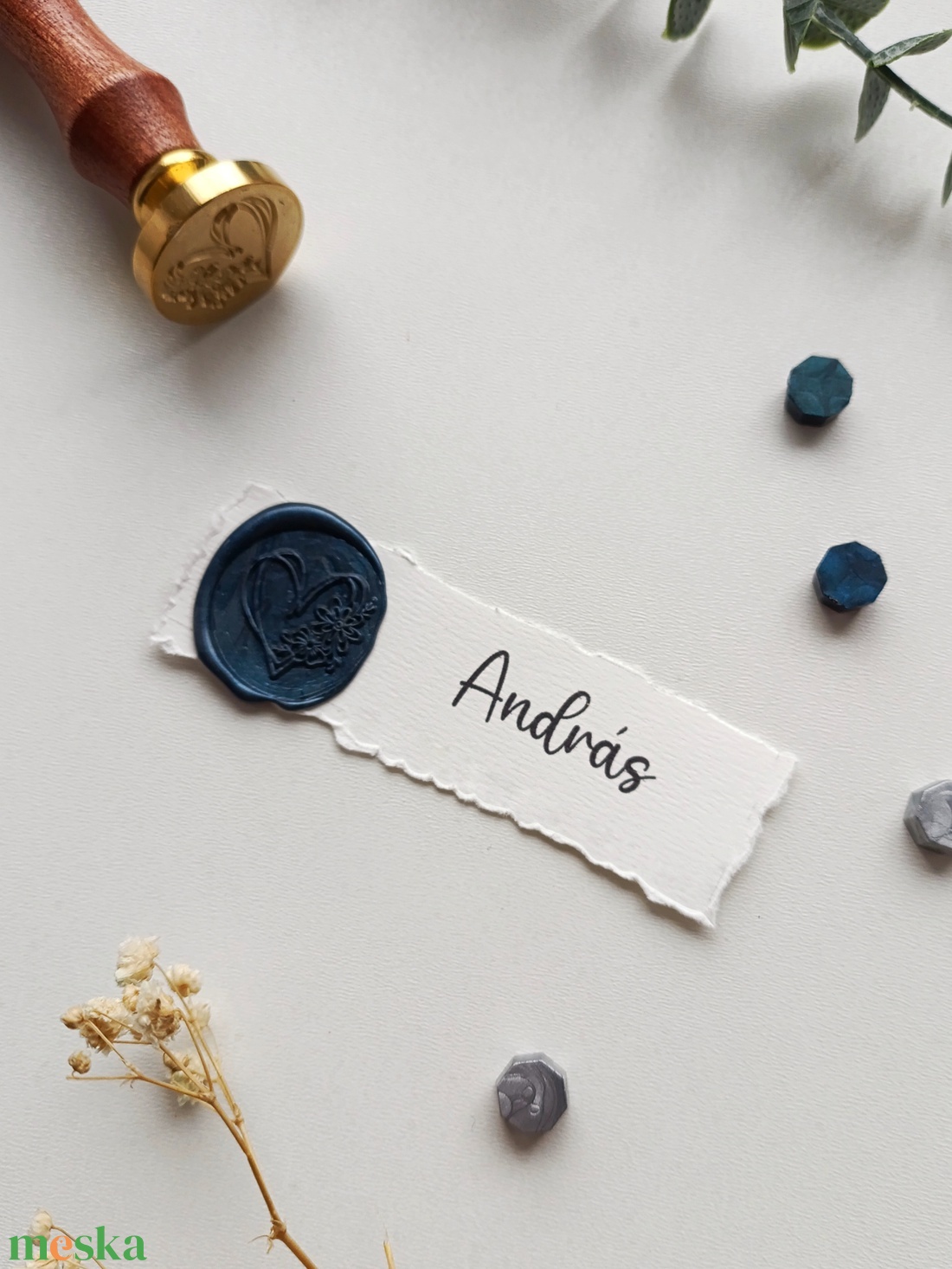 Esküvői ültető kártya - viasz pecséttel - esküvő - meghívó & kártya - ültetési rend - Meska.hu