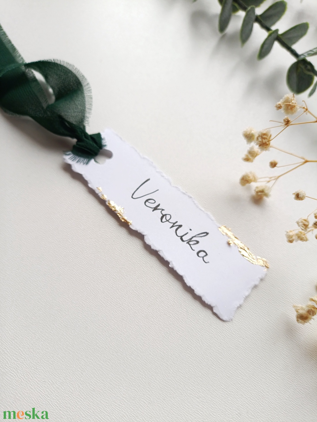 Esküvői ültető kártya - tépett arany fóliás - esküvő - meghívó & kártya - ültetési rend - Meska.hu