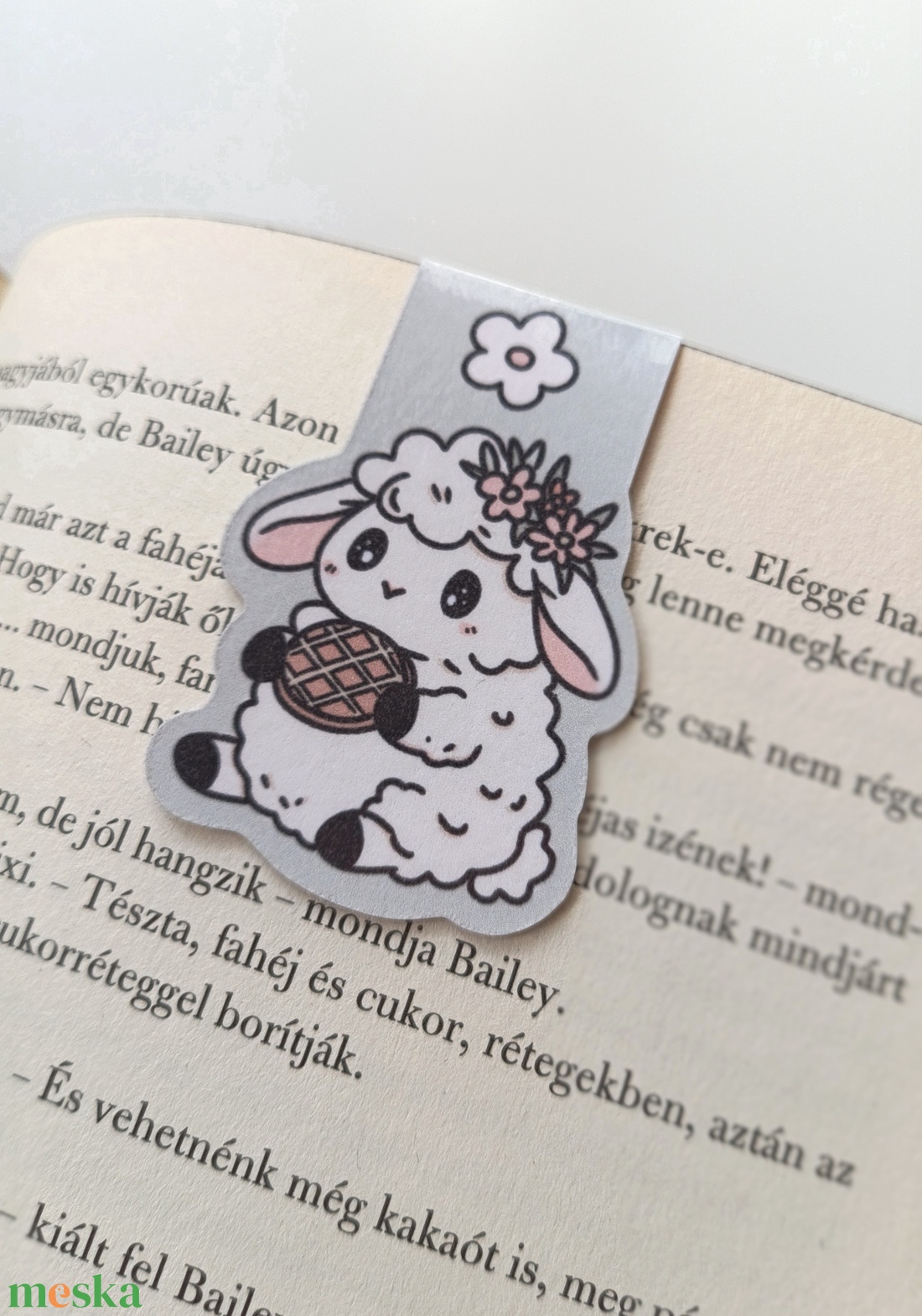 Mágneses könyvjelző - gofris bárány - könyv & zene - könyvjelző - Meska.hu