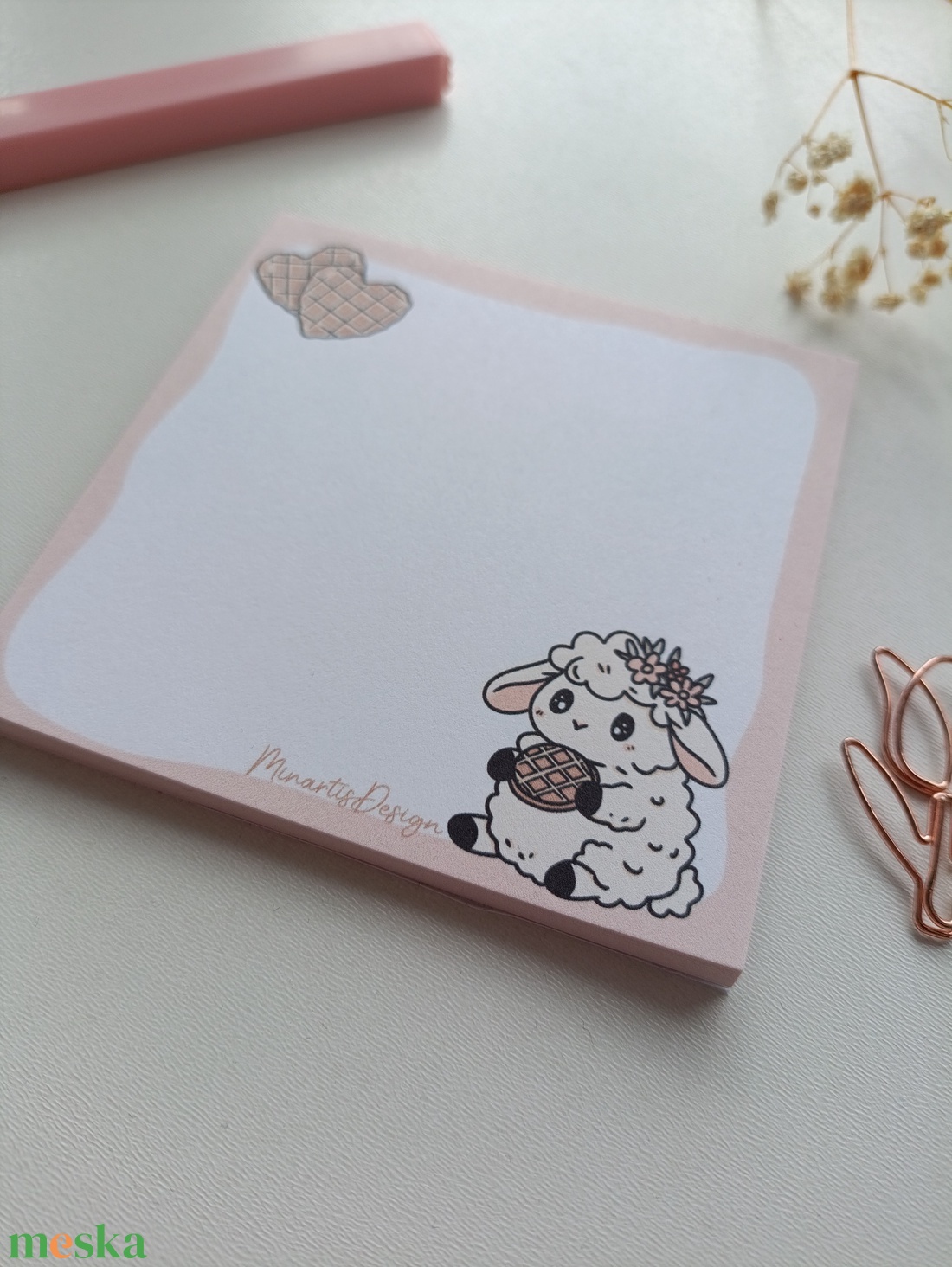 Cuki gorfis bárányos jegyzettömb - 9x9 cm - otthon & életmód - papír, írószer - jegyzetfüzet & napló - Meska.hu