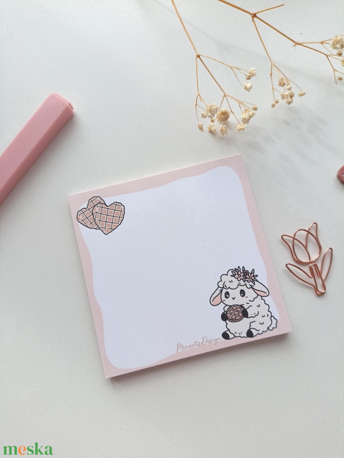 Cuki gorfis bárányos jegyzettömb - 9x9 cm - otthon & életmód - papír, írószer - jegyzetfüzet & napló - Meska.hu