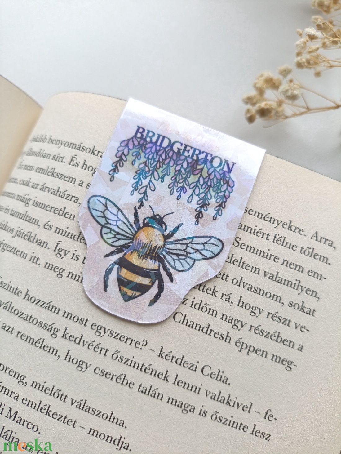 Bridgerton mágneses könyvjelző - méhecske - könyv & zene - könyvjelző - Meska.hu