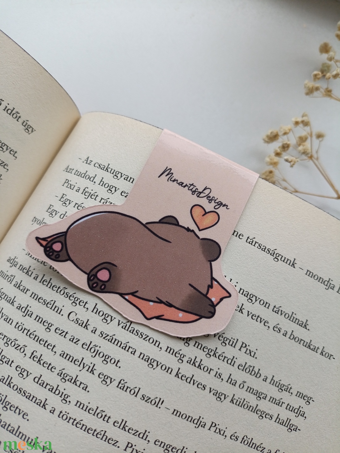 mágneses könyvjelző - könyvmoly kapibara - könyv & zene - könyvjelző - Meska.hu