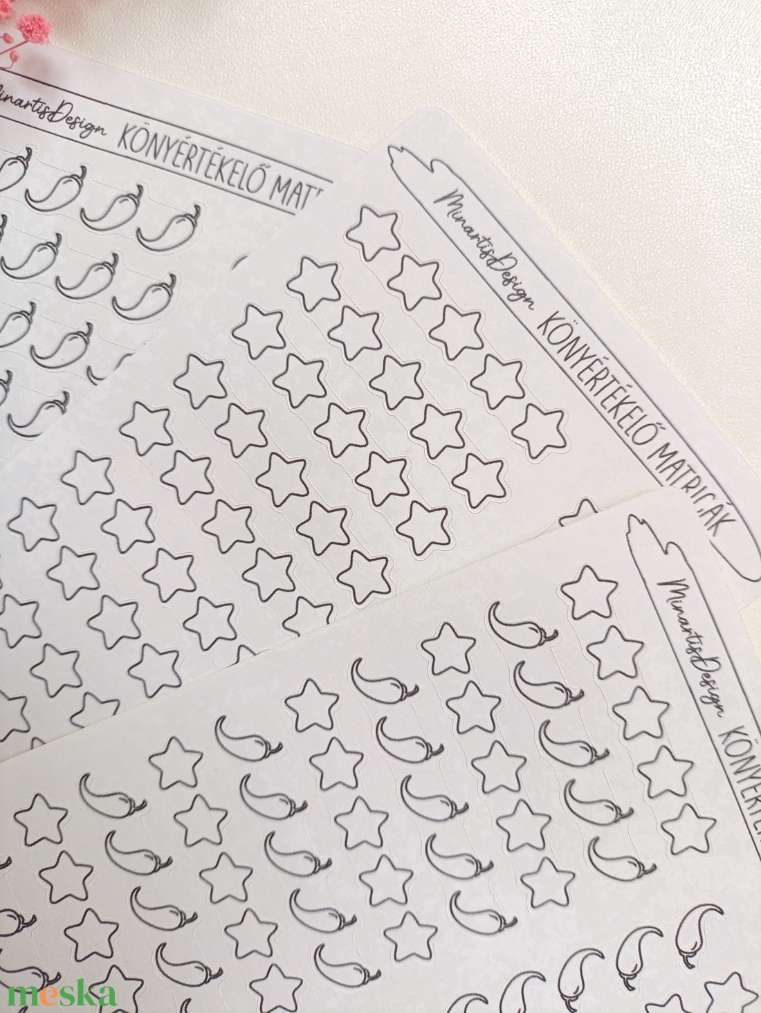 Matricaív - könyvértékelő, csillagok és spicy  - otthon & életmód - papír, írószer - matrica, matrica csomag - Meska.hu