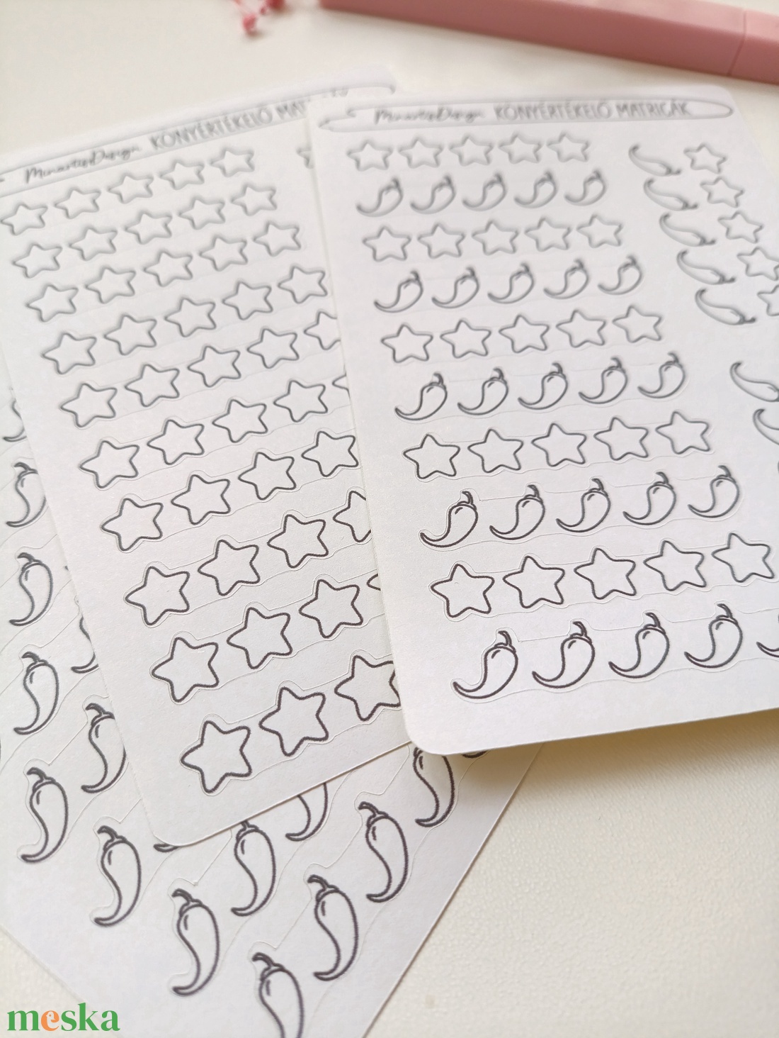 Matricaív - könyvértékelő, csillagok és spicy  - otthon & életmód - papír, írószer - matrica, matrica csomag - Meska.hu